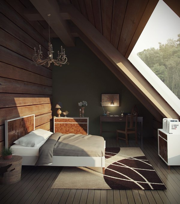 طراحی اتاق خواب کوچک به سبک روستیک