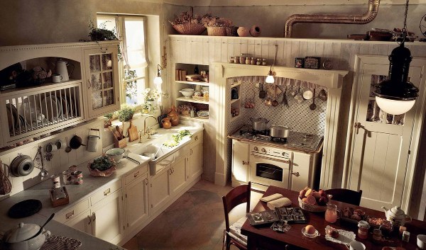آشپزخانه روستیک چوبی