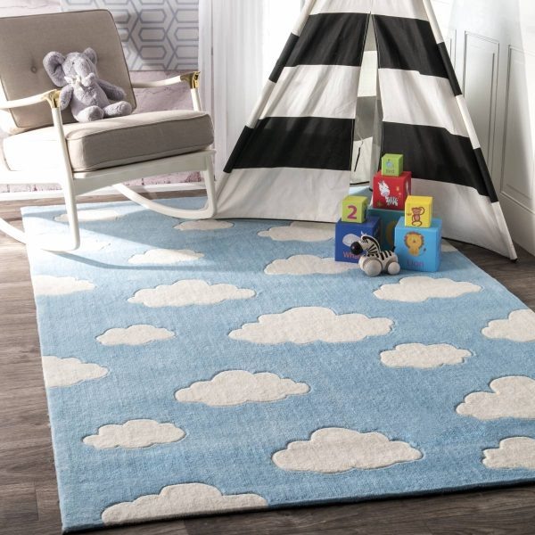 فرش اتاق کودک با نقش ابر