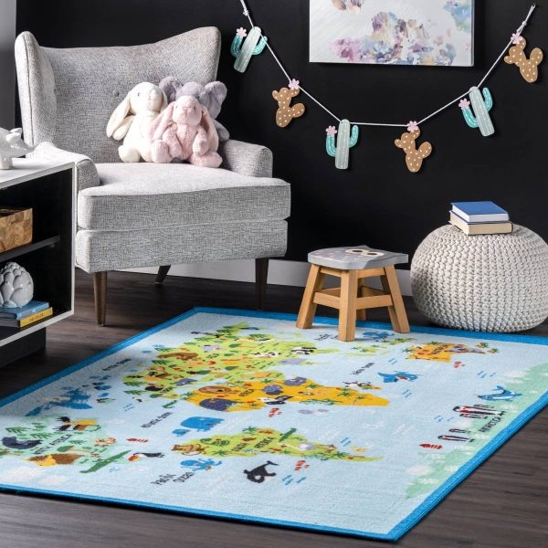 فرش اتاق کودک به شکل قاره ها