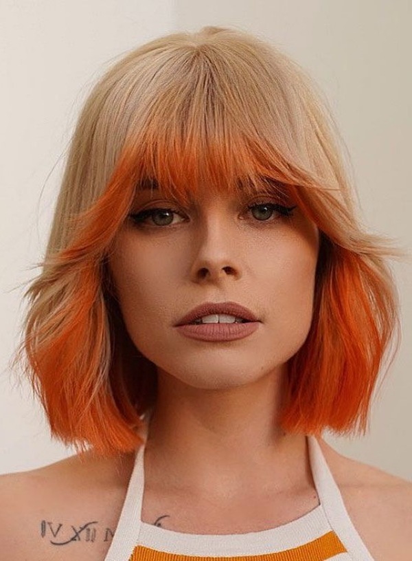موی دو رنگ بلوند نارنجی