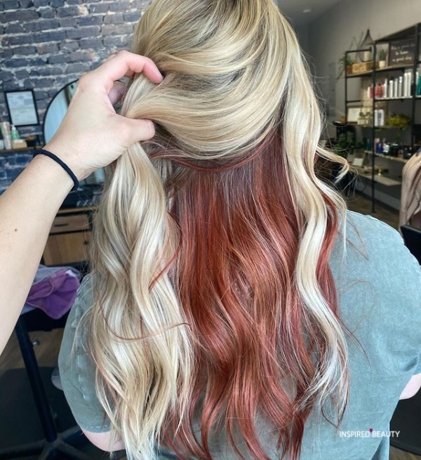 مو دو رنگ بلوند و قرمز