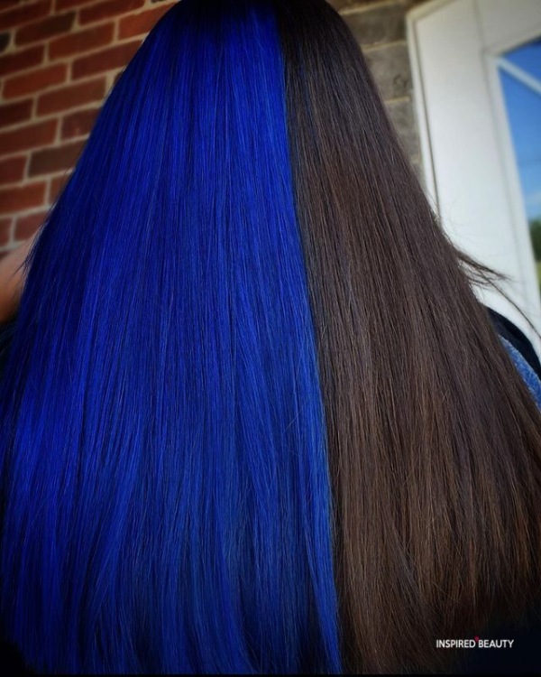 موی دو رنگ آبی کاربنی