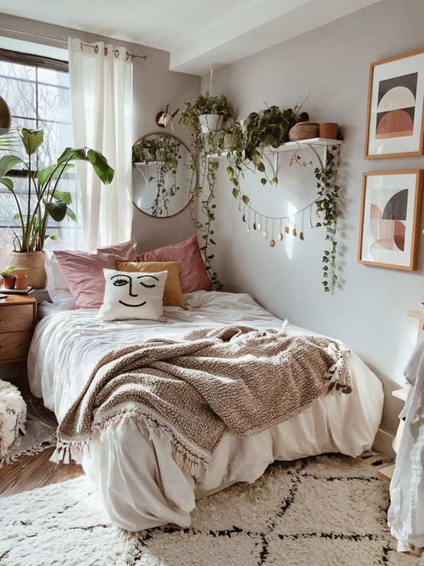 طراحی اتاق خواب بوهو به رنگ های شاد