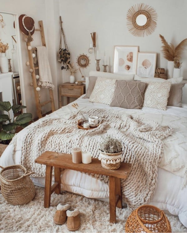 طراحی اتاق خواب به سبک بوهو 