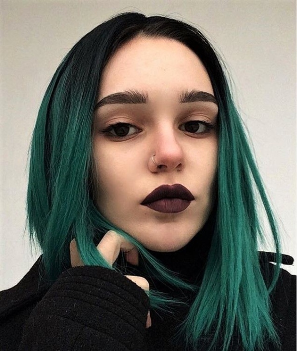 رنگ مو سبز نعنایی دخترانه