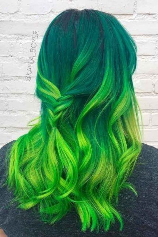 رنگ مو سبز فانتزی با بافت