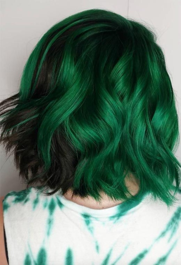 موی دو تکه سبز نعنایی و مشکی