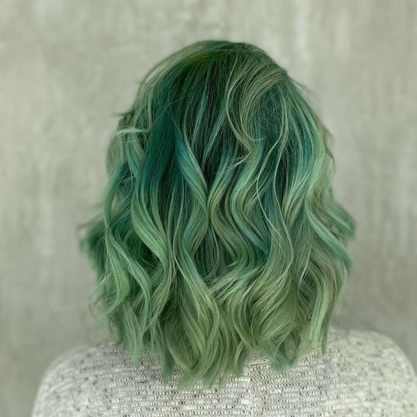 ترکیب رنگ مو سبز یخی و نعنایی