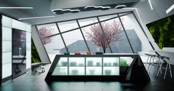 طراحی دکوراسیون آشپزخانه مدرن جزیره ای
