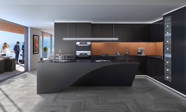 طراحی دکوراسیون مشکی آشپزخانه مدرن