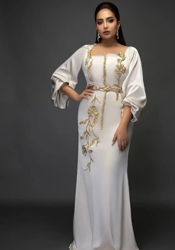 مدل لباس سنگ دوزی مجلسی سفید