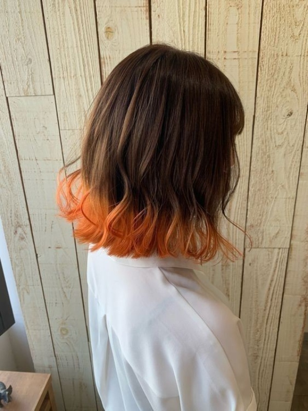 رنگ مو نارنجی برای نوک مو 