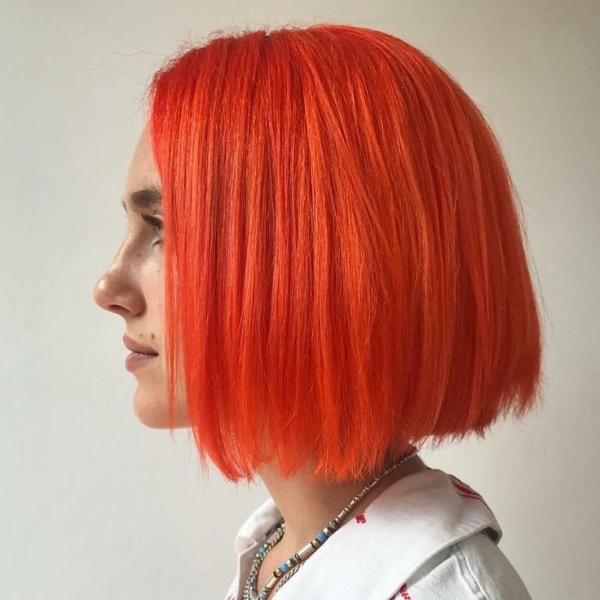 موی صاف با رنگ نارنجی