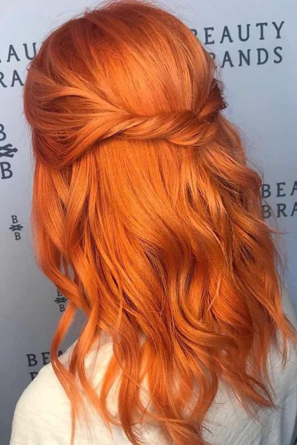 مدل موی بلند نارنجی