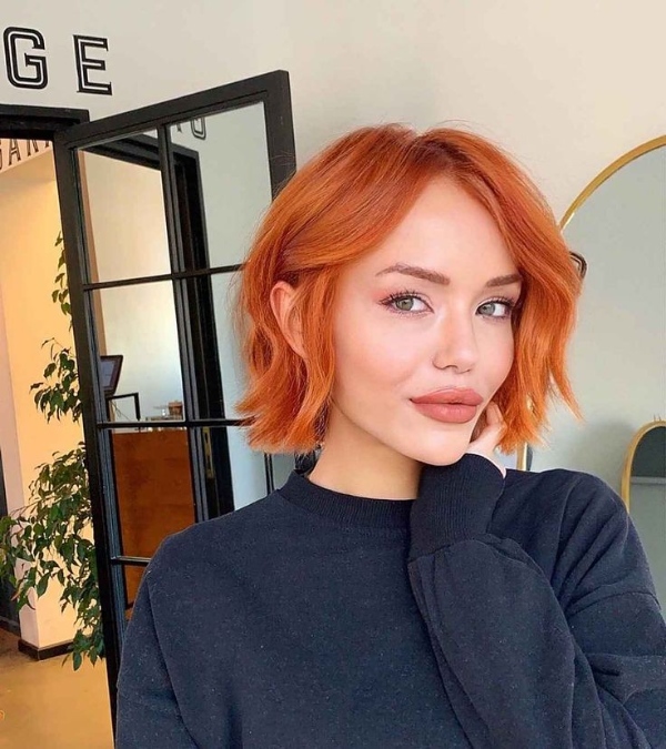 مدل موی جدید با رنگ نارنجی