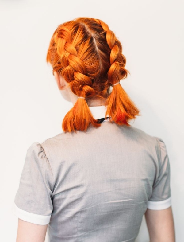 مدل بافت موی نارنجی کوتاه