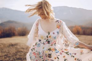 پیراهن حریر گلدار