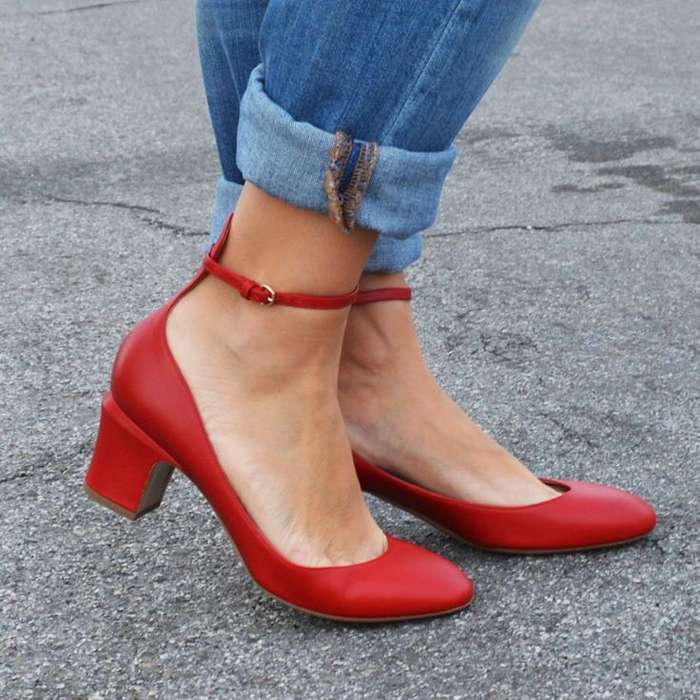 کفش مجلسی پاشنه ۳ سانت قرمز