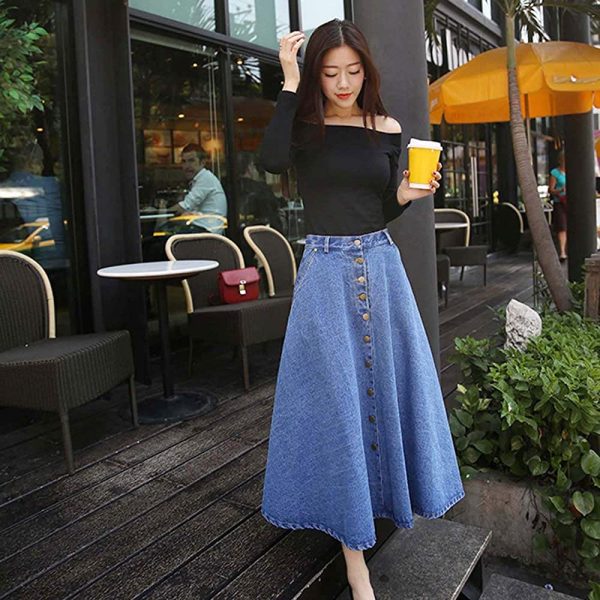 دامن جین بلند کلوش برای تابستان 