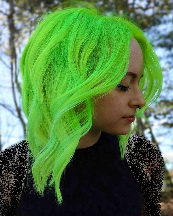موی موج دار سبز فانتزی