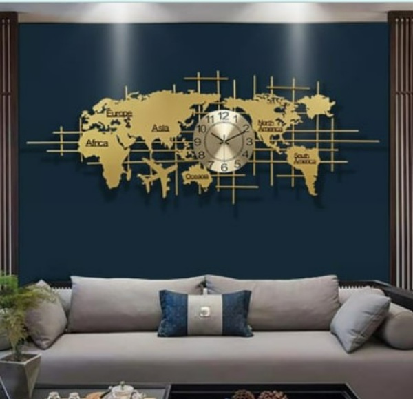 ساعت دیواری طرح نقشه جهان