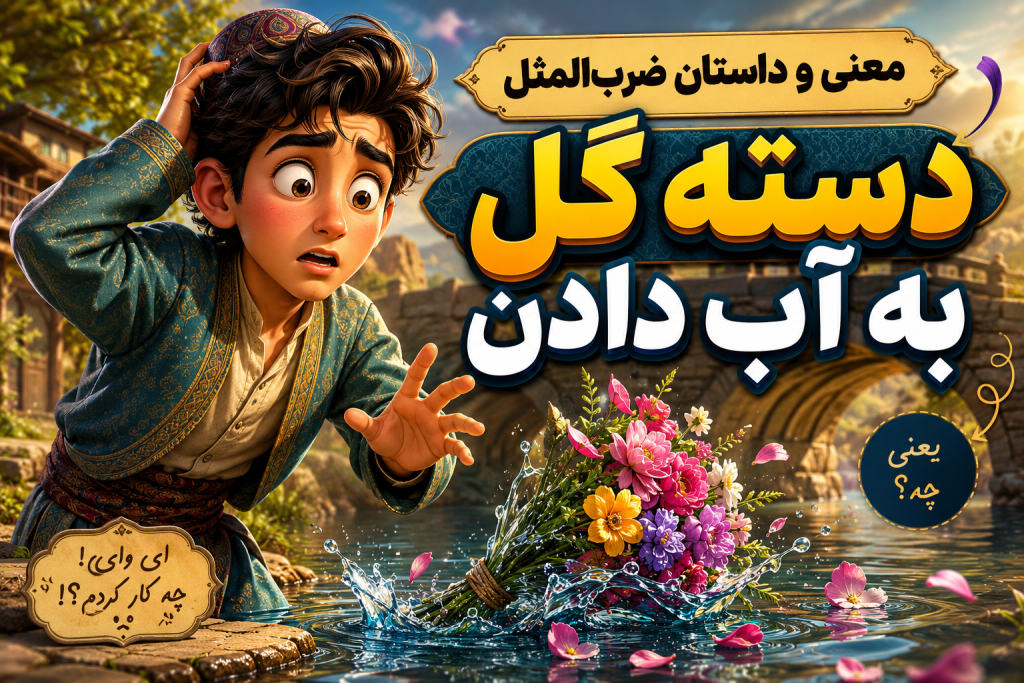 معنی ضرب المثل دسته گل به آب دادن + ریشه و داستان اصلی