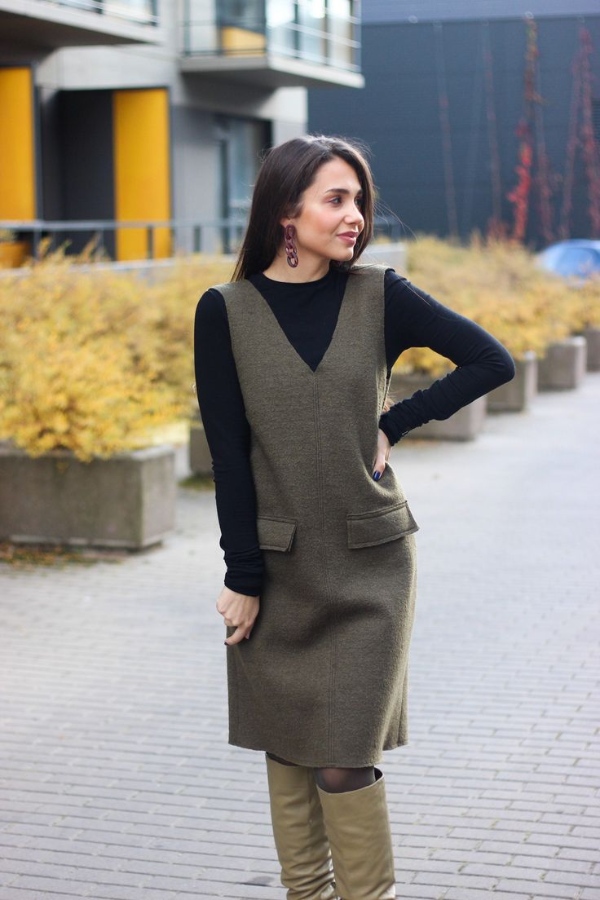 سارافون زیبا پشمی پاییزی