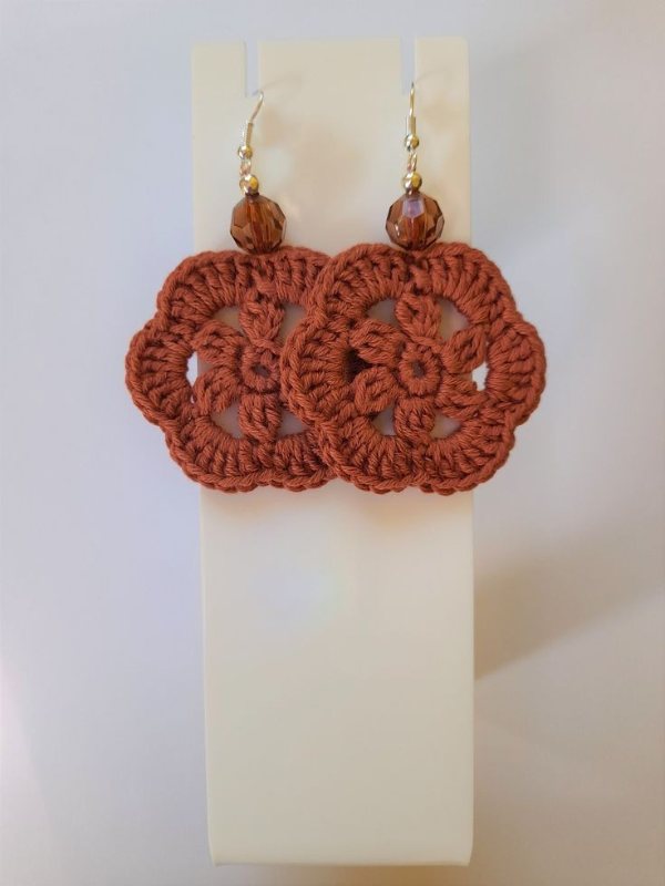 گوشواره قلاببافی گل