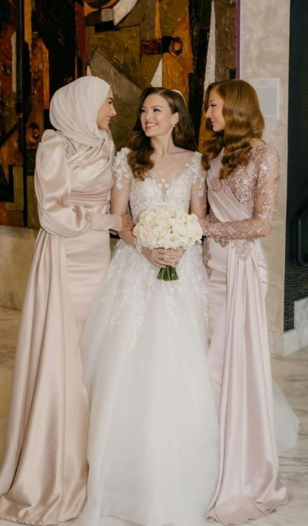 لباس ساقدوش عروس شیک باحجاب