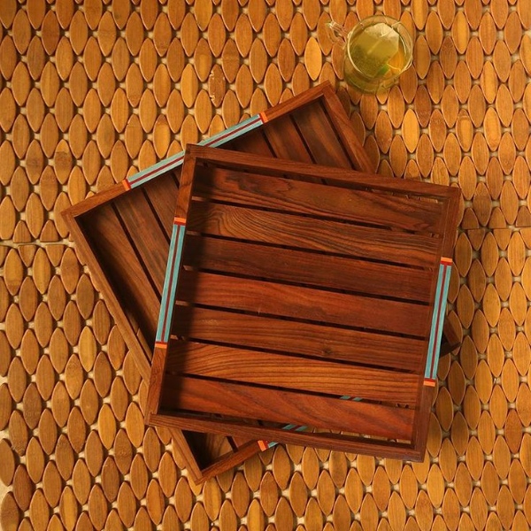 سینی مربعی چوبی شیک