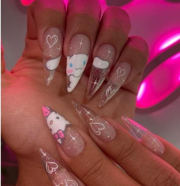 طرح ناخن کرومی دارک