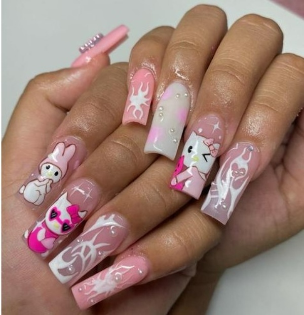 طرح ناخن کرومی دارک