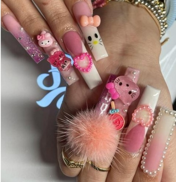 طرح ناخن کرومی دارک