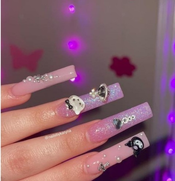 طرح ناخن کرومی دارک