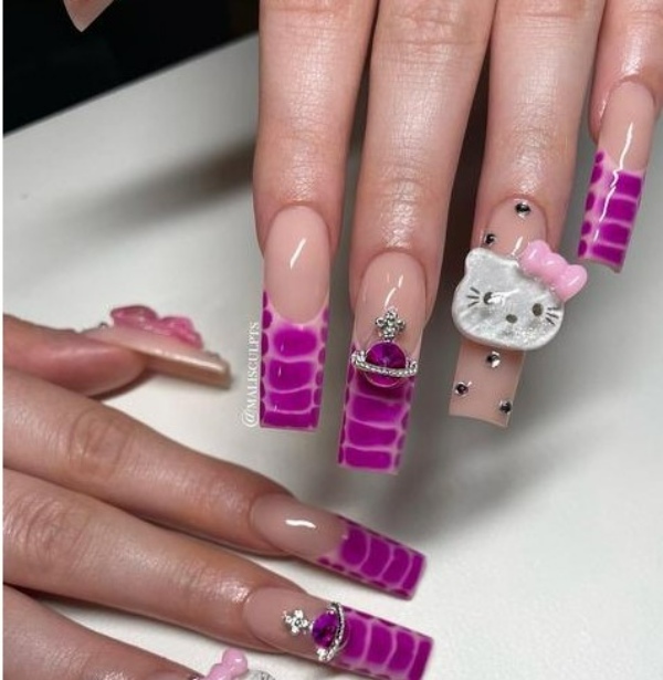 طرح ناخن کرومی دارک