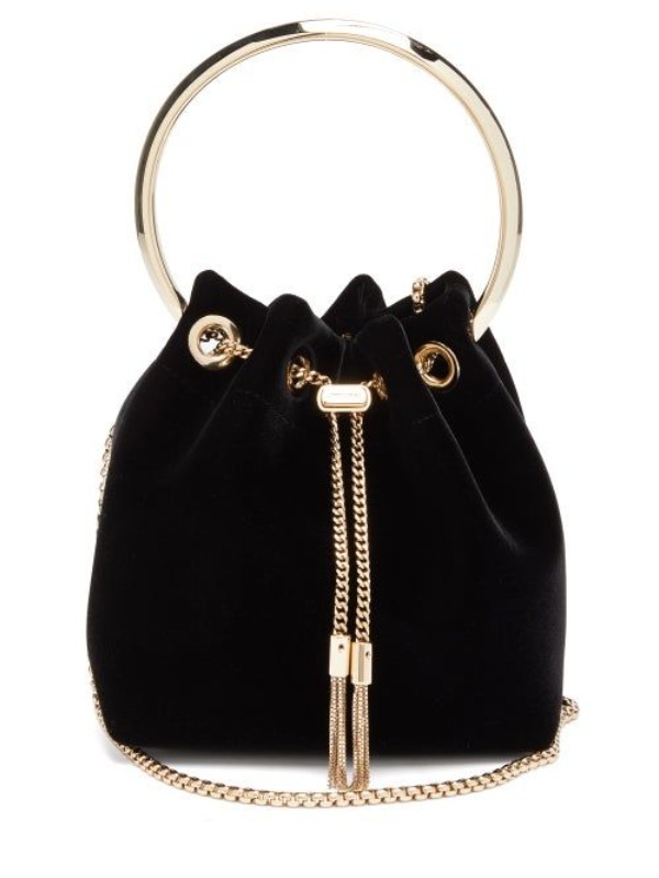 کیف مخمل دسته چوبی