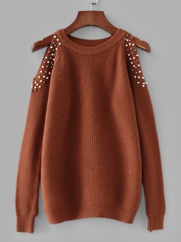 پلیور آف شولدر مرواریدی زیبا