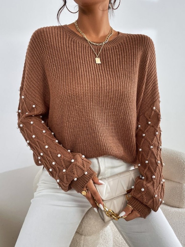 پلیور جذاب زنانه مرواریدی زیبا
