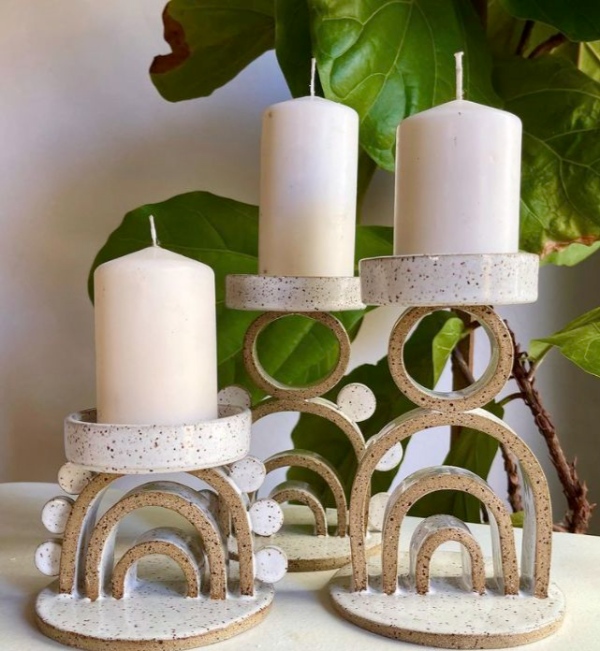 استند سهتایی شمع زیبا