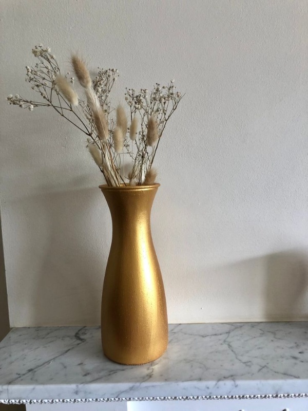 گلدان دست ساز طلایی ساده زیبا