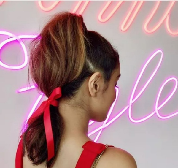 مدل مو با روبان