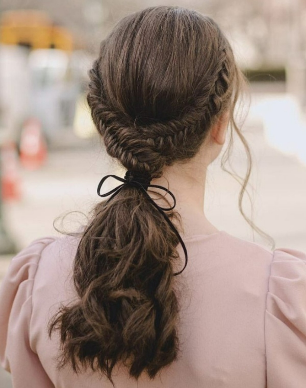 مدل مو با روبان