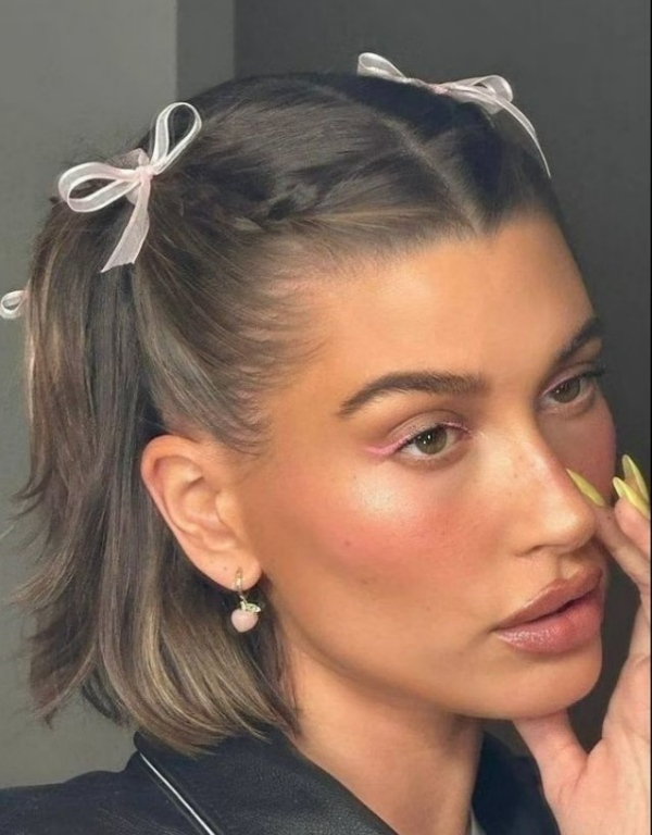 مدل مو با روبان