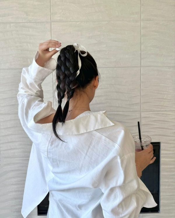 مدل مو با روبان