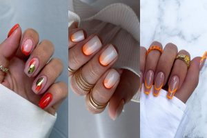 طراحی لاک نارنجی کدویی
