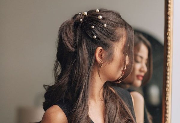 مدل موی دخترانه مرواریدی برای مهمانی زیبا