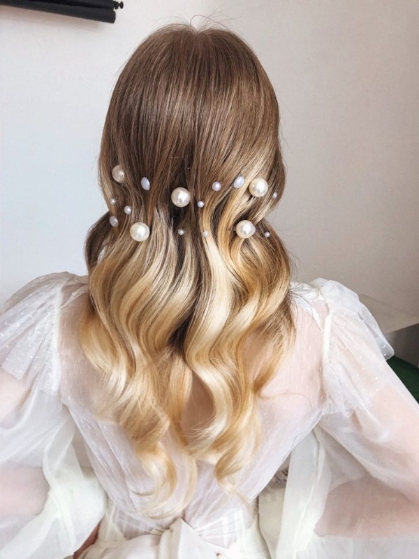 مدل موی باز با مروارید زیب