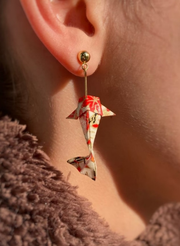 گوشواره طرح اوریگامی