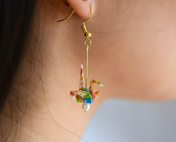 گوشواره طرح اوریگامی